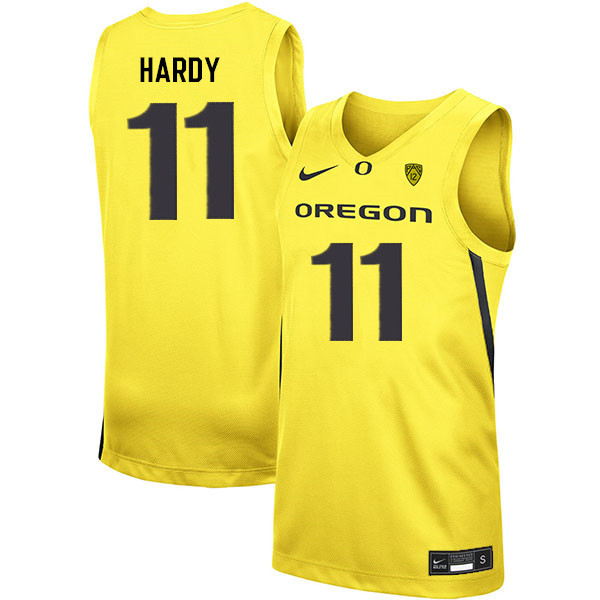 Men #11 Amauri Hardy Oregon Ducks College Basketball Jerseys Sale-Yellow - Click Image to Close